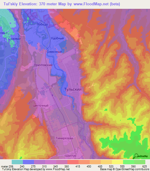 Tul'skiy,Russia Elevation Map