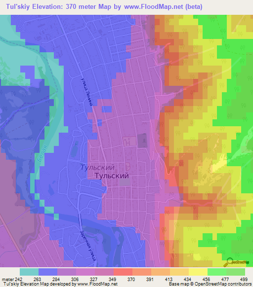 Tul'skiy,Russia Elevation Map