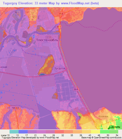 Tugurgoy,Russia Elevation Map