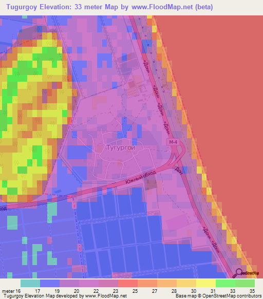 Tugurgoy,Russia Elevation Map