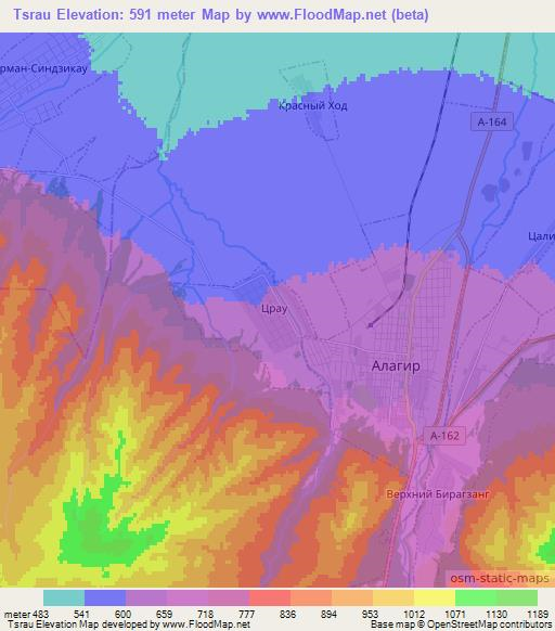 Tsrau,Russia Elevation Map