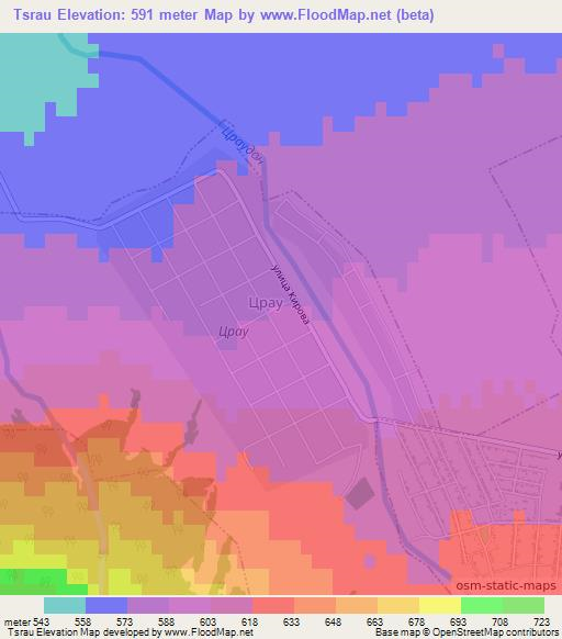 Tsrau,Russia Elevation Map