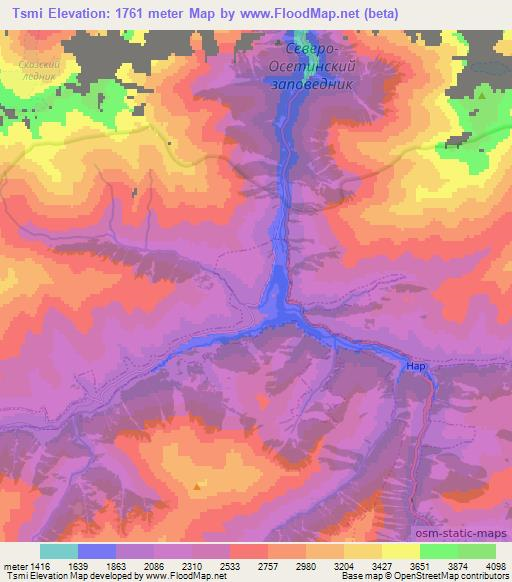 Tsmi,Russia Elevation Map