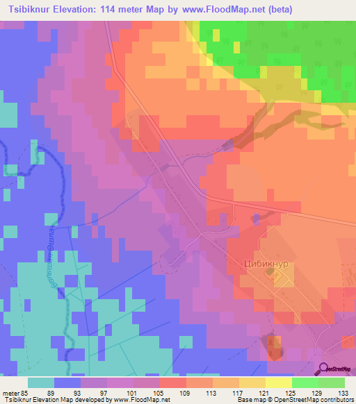 Tsibiknur,Russia Elevation Map