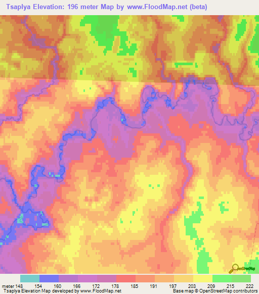 Tsaplya,Russia Elevation Map