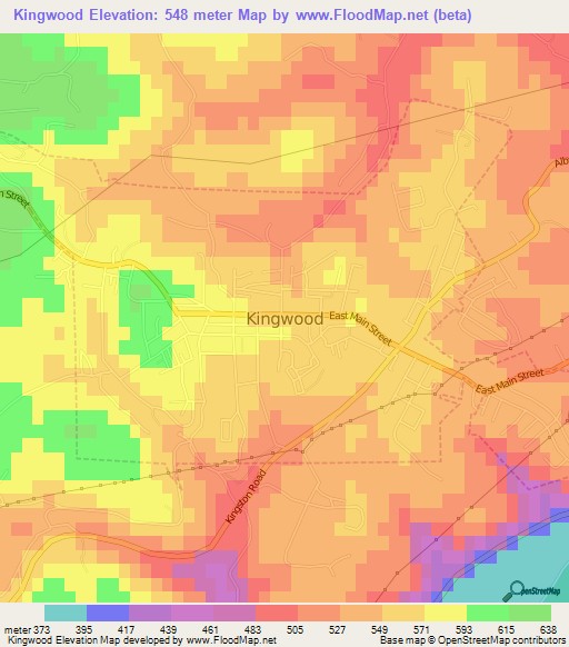 Kingwood,US Elevation Map