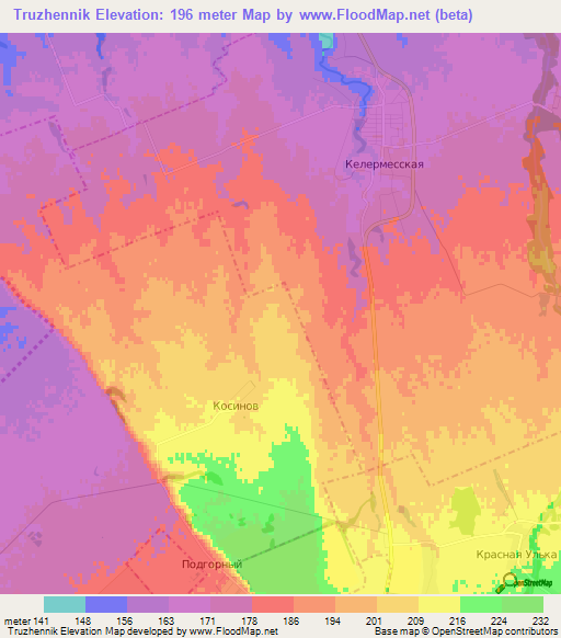 Truzhennik,Russia Elevation Map