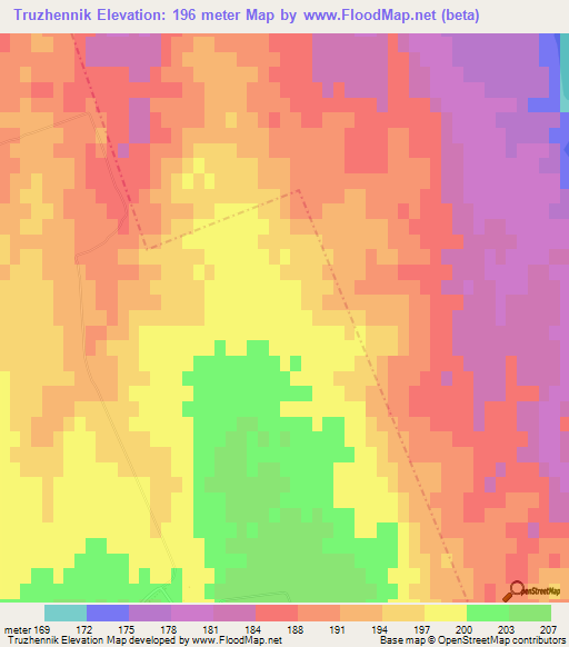 Truzhennik,Russia Elevation Map