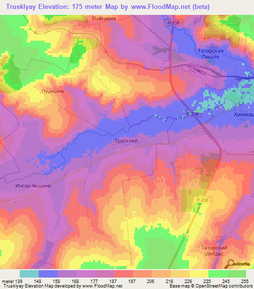 Trusklyay,Russia Elevation Map