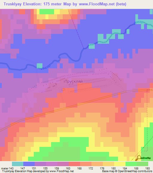 Trusklyay,Russia Elevation Map