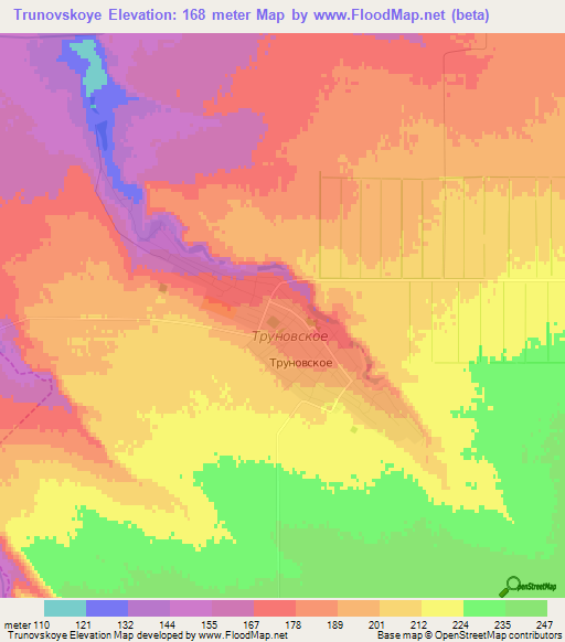 Trunovskoye,Russia Elevation Map