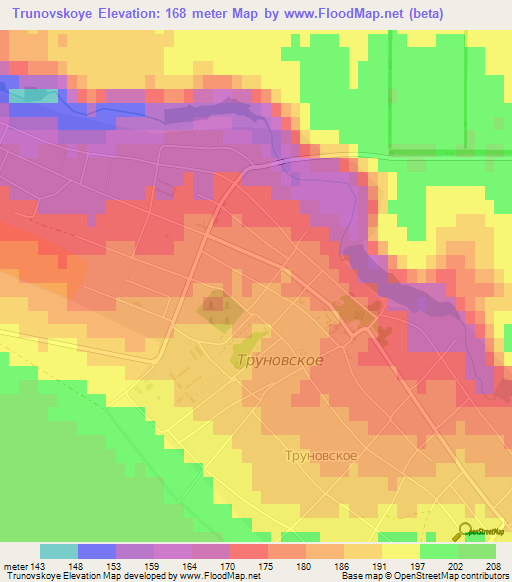 Trunovskoye,Russia Elevation Map