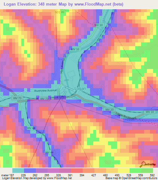 Logan,US Elevation Map