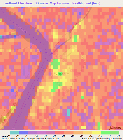 Trudfront,Russia Elevation Map