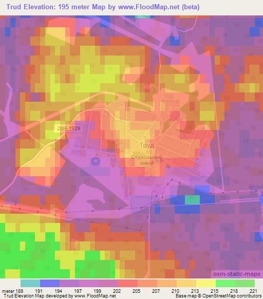 Trud,Russia Elevation Map