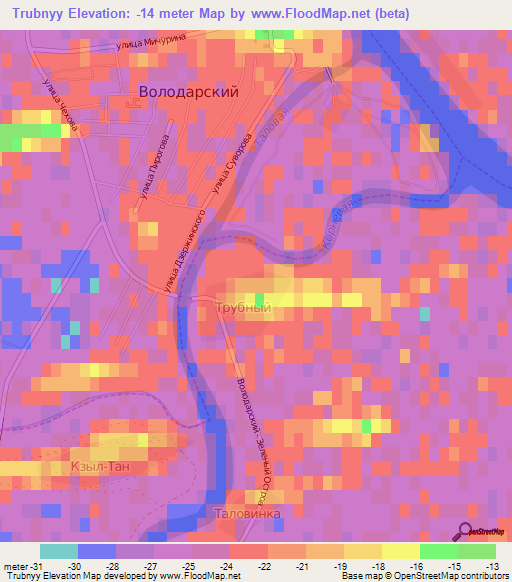 Trubnyy,Russia Elevation Map