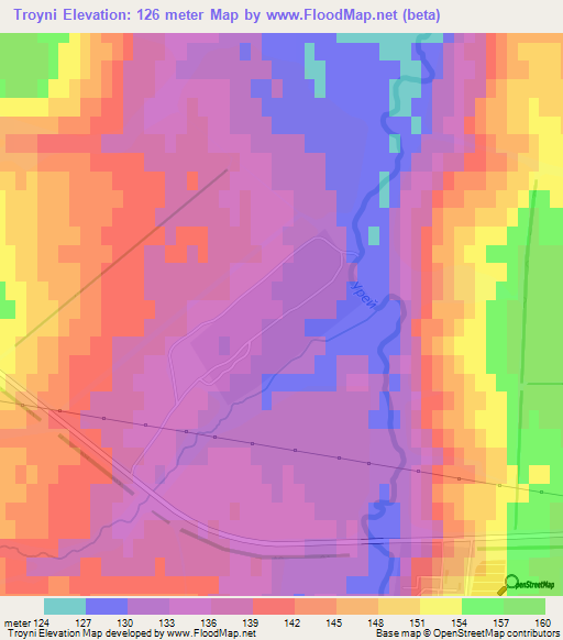 Troyni,Russia Elevation Map