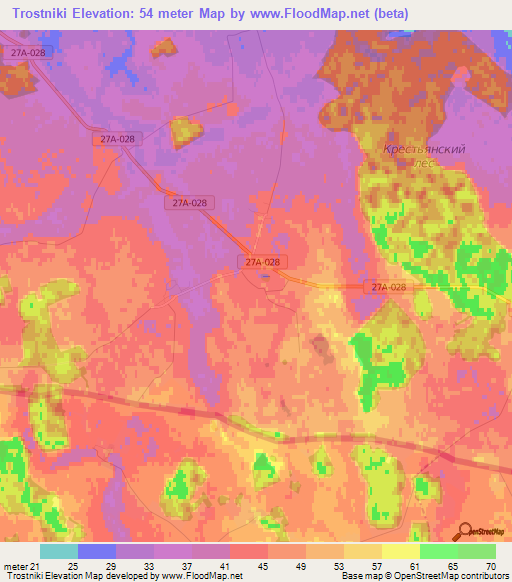 Trostniki,Russia Elevation Map