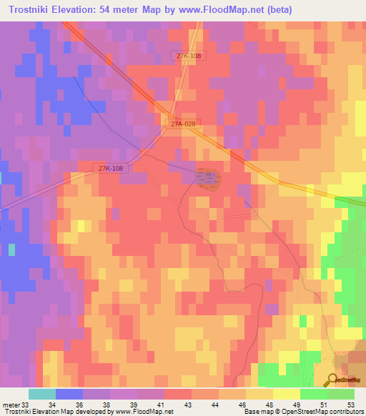 Trostniki,Russia Elevation Map