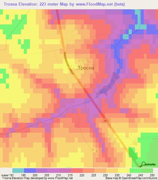 Trosna,Russia Elevation Map