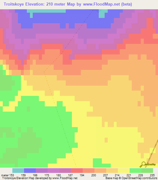 Troitskoye,Russia Elevation Map