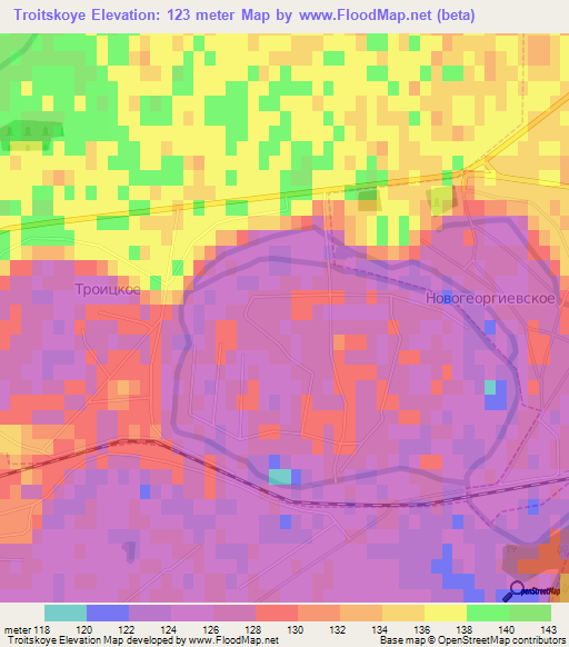 Troitskoye,Russia Elevation Map