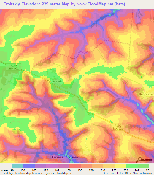 Troitskiy,Russia Elevation Map