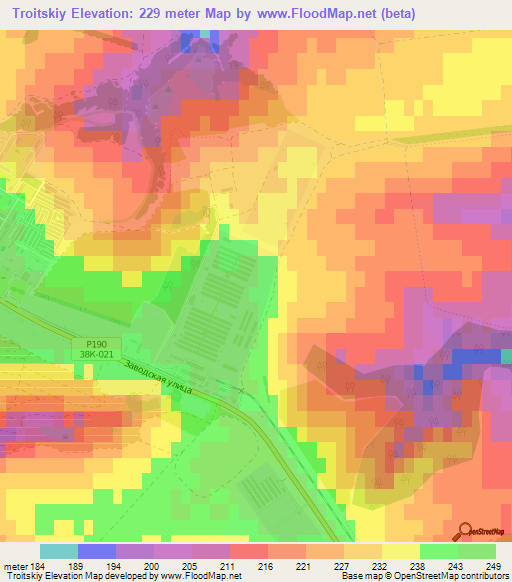 Troitskiy,Russia Elevation Map