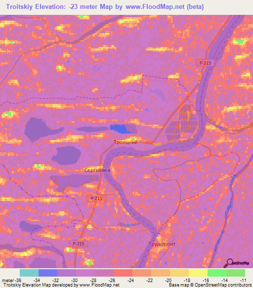 Troitskiy,Russia Elevation Map