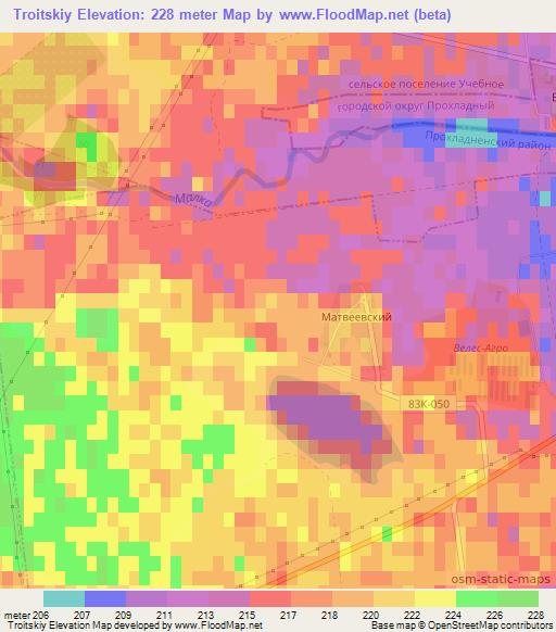 Troitskiy,Russia Elevation Map