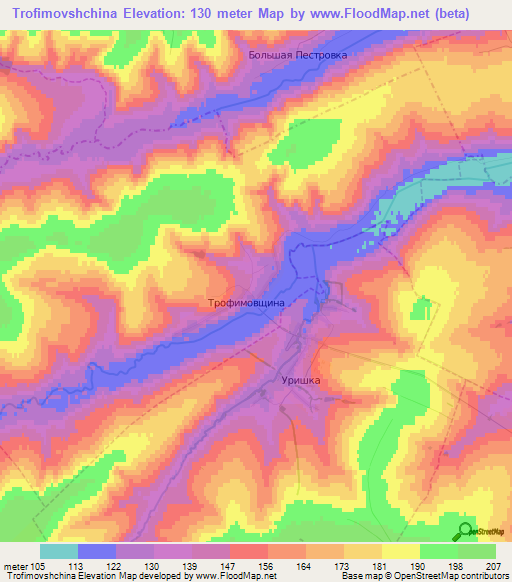 Trofimovshchina,Russia Elevation Map