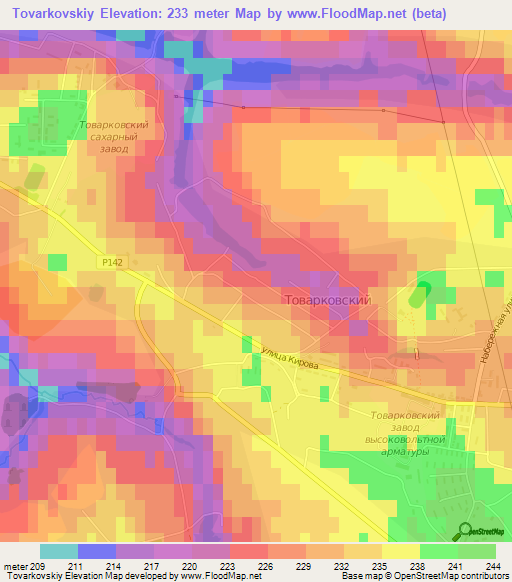 Tovarkovskiy,Russia Elevation Map