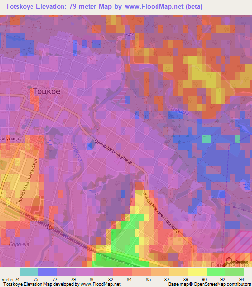 Totskoye,Russia Elevation Map