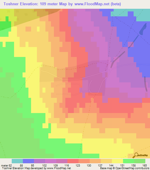 Toshner,Russia Elevation Map