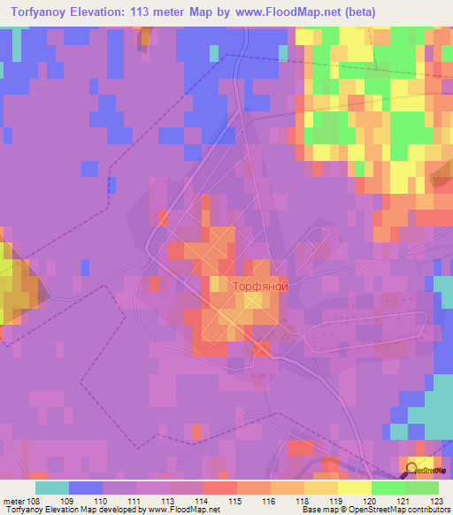 Torfyanoy,Russia Elevation Map