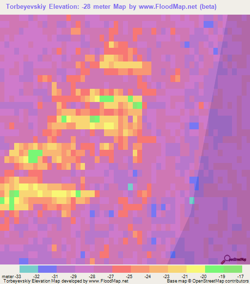 Torbeyevskiy,Russia Elevation Map