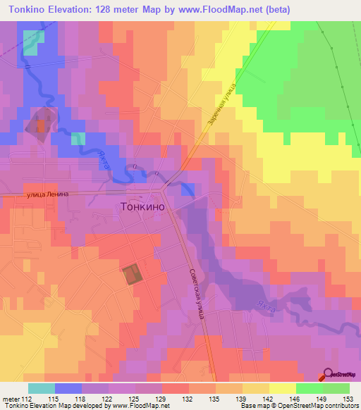 Tonkino,Russia Elevation Map