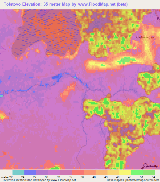 Tolstovo,Russia Elevation Map