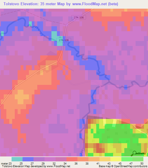 Tolstovo,Russia Elevation Map