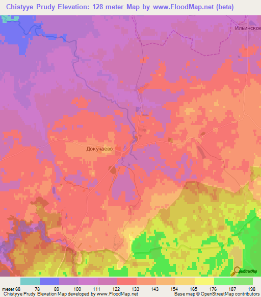 Chistyye Prudy,Russia Elevation Map