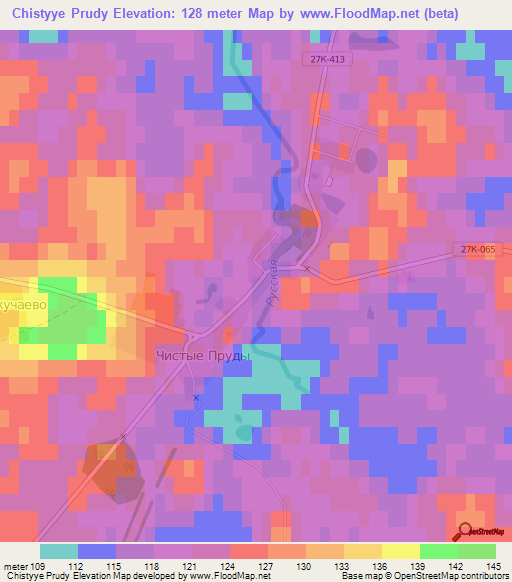 Chistyye Prudy,Russia Elevation Map