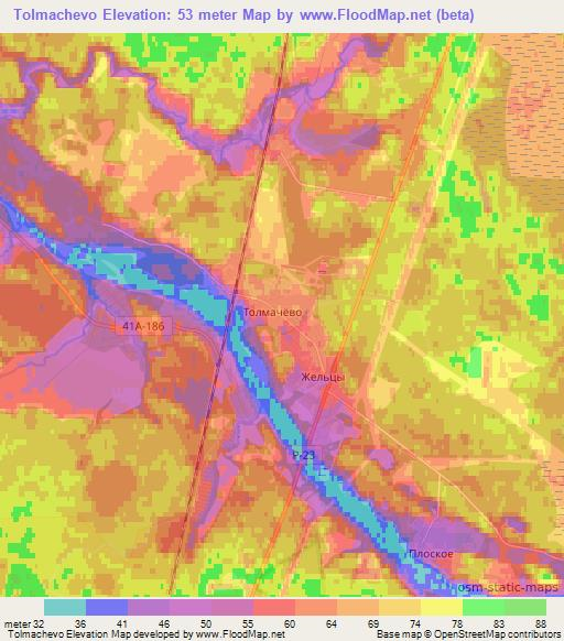 Tolmachevo,Russia Elevation Map