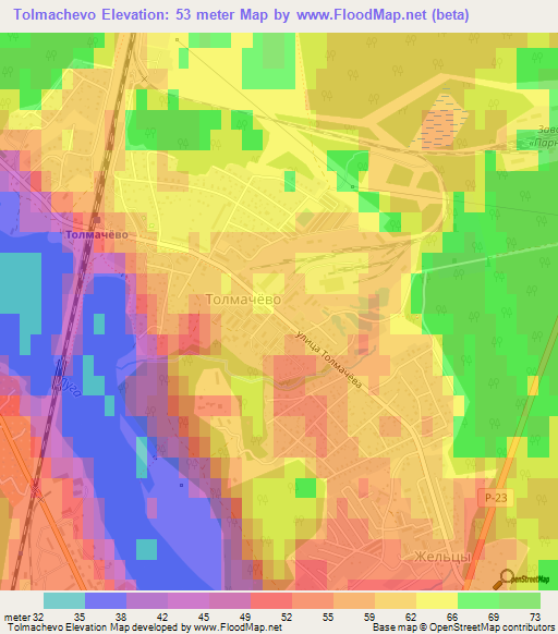 Tolmachevo,Russia Elevation Map