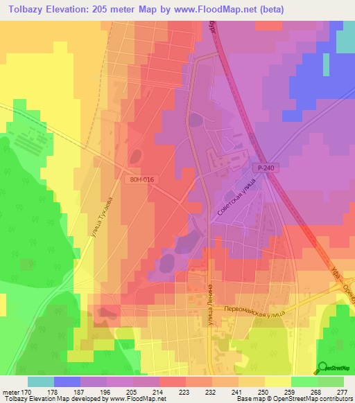 Tolbazy,Russia Elevation Map