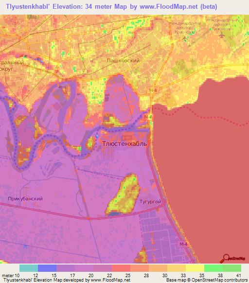 Tlyustenkhabl',Russia Elevation Map