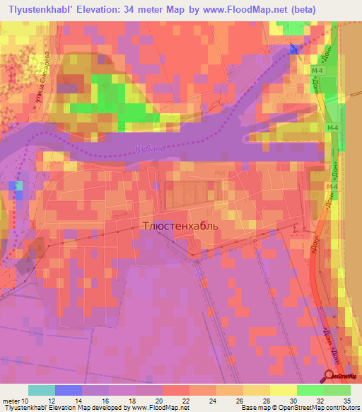 Tlyustenkhabl',Russia Elevation Map