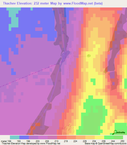 Tkachev,Russia Elevation Map