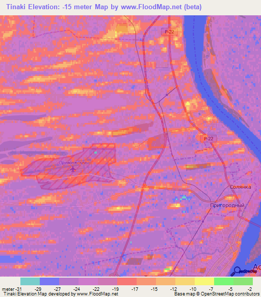 Tinaki,Russia Elevation Map