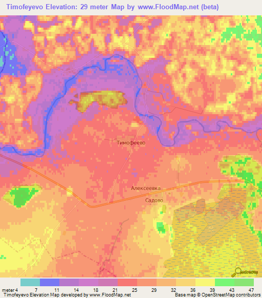 Timofeyevo,Russia Elevation Map