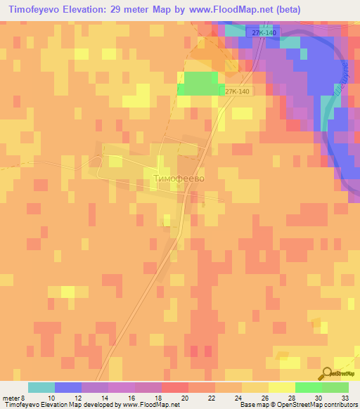 Timofeyevo,Russia Elevation Map